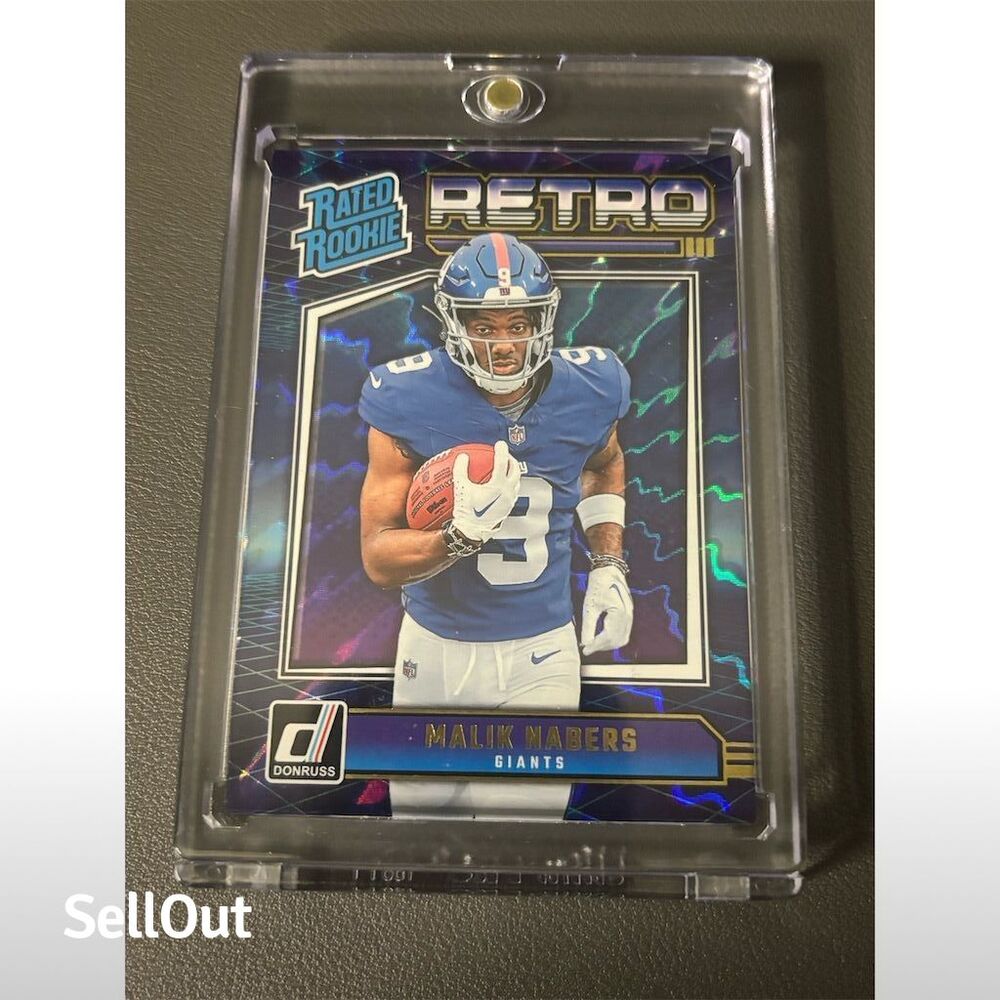 2024 Panini Donruss Malik Nabers BLUE SHOCK Rated Rookie Retro RC #6 Giants